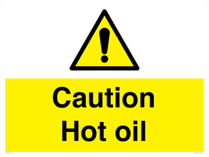 WK5678: Caution Hot oil Warning Sign