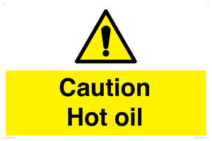WK5678: Caution Hot oil Warning Sign