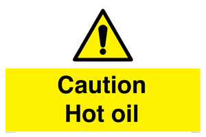 WK5678: Caution Hot oil Warning Sign