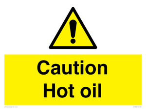 WK5678: Caution Hot oil Warning Sign
