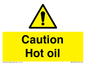 WK5678: Caution Hot oil Warning Sign