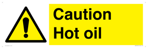 WK5678: Caution Hot oil Warning Sign