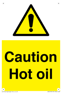 WK5678: Caution Hot oil Warning Sign