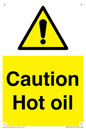 WK5678: Caution Hot oil Warning Sign