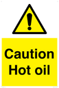 WK5678: Caution Hot oil Warning Sign