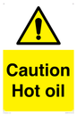 WK5678: Caution Hot oil Warning Sign