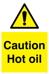 WK5678: Caution Hot oil Warning Sign