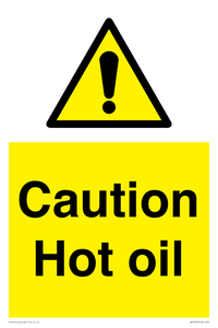 WK5678: Caution Hot oil Warning Sign