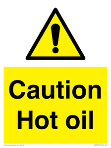 WK5678: Caution Hot oil Warning Sign