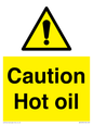 WK5678: Caution Hot oil Warning Sign