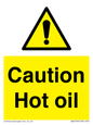 WK5678: Caution Hot oil Warning Sign