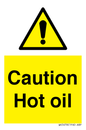 WK5678: Caution Hot oil Warning Sign