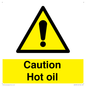 WK5678: Caution Hot oil Warning Sign