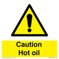 WK5678: Caution Hot oil Warning Sign