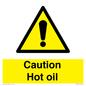 WK5678: Caution Hot oil Warning Sign