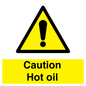WK5678: Caution Hot oil Warning Sign