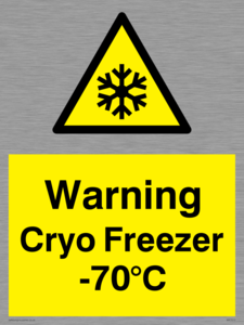 WK7013: Warning Cryo Freezer -70°C