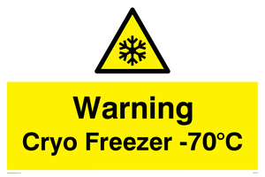 WK7013: Warning Cryo Freezer -70°C