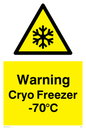 WK7013: Warning Cryo Freezer -70°C