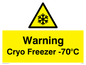 WK7013: Warning Cryo Freezer -70°C