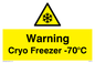 WK7013: Warning Cryo Freezer -70°C