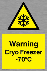 WK7013: Warning Cryo Freezer -70°C