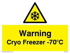 WK7013: Warning Cryo Freezer -70°C