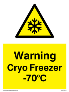 WK7013: Warning Cryo Freezer -70°C