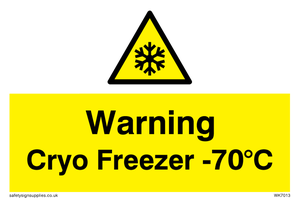 WK7013: Warning Cryo Freezer -70°C