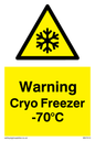 WK7013: Warning Cryo Freezer -70°C
