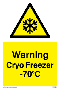 WK7013: Warning Cryo Freezer -70°C