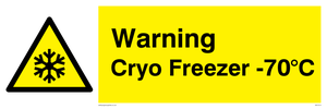 WK7013: Warning Cryo Freezer -70°C