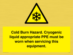 WK7023: Cold Burn Hazard. Cryogenic liquid appropriate PPE must be worn when servicing this equipment.