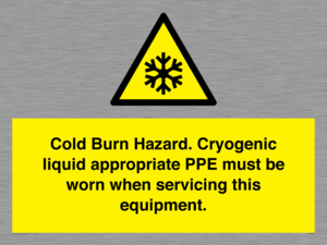 WK7023: Cold Burn Hazard. Cryogenic liquid appropriate PPE must be worn when servicing this equipment.