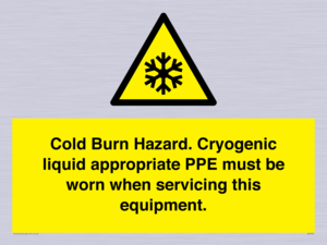WK7023: Cold Burn Hazard. Cryogenic liquid appropriate PPE must be worn when servicing this equipment.