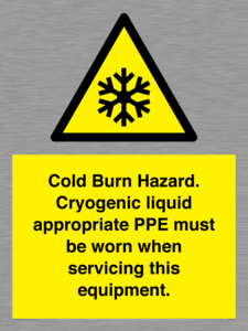 WK7023: Cold Burn Hazard. Cryogenic liquid appropriate PPE must be worn when servicing this equipment.
