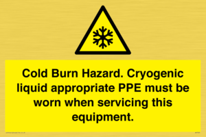 WK7023: Cold Burn Hazard. Cryogenic liquid appropriate PPE must be worn when servicing this equipment.