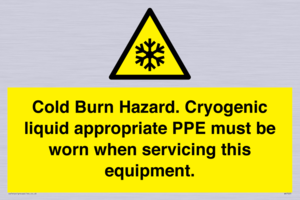 WK7023: Cold Burn Hazard. Cryogenic liquid appropriate PPE must be worn when servicing this equipment.