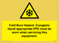 WK7023: Cold Burn Hazard. Cryogenic liquid appropriate PPE must be worn when servicing this equipment.