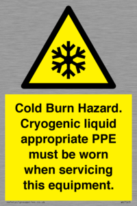 WK7023: Cold Burn Hazard. Cryogenic liquid appropriate PPE must be worn when servicing this equipment.