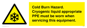 WK7023: Cold Burn Hazard. Cryogenic liquid appropriate PPE must be worn when servicing this equipment.