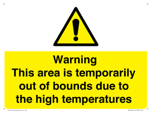 WK7946: Warning This area is temporarily out of bounds due to the high temperatures