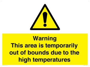WK7946: Warning This area is temporarily out of bounds due to the high temperatures