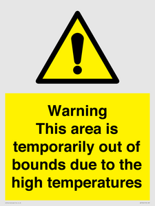 WK7946: Warning This area is temporarily out of bounds due to the high temperatures