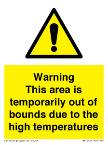 WK7946: Warning This area is temporarily out of bounds due to the high temperatures