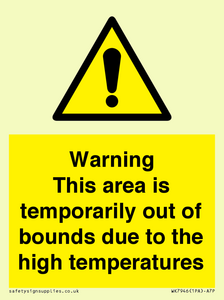 WK7946: Warning This area is temporarily out of bounds due to the high temperatures