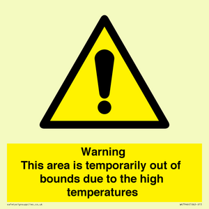 WK7946: Warning This area is temporarily out of bounds due to the high temperatures