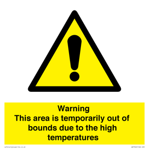 WK7946: Warning This area is temporarily out of bounds due to the high temperatures