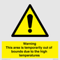 WK7946: Warning This area is temporarily out of bounds due to the high temperatures