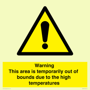WK7946: Warning This area is temporarily out of bounds due to the high temperatures